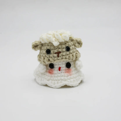 Knit Ghost Candy Keychain - Halloween - Shoe Charms & Keychains - Scribble Snacks