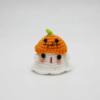 Knit Ghost Candy Keychain - Halloween - Shoe Charms & Keychains - Scribble Snacks