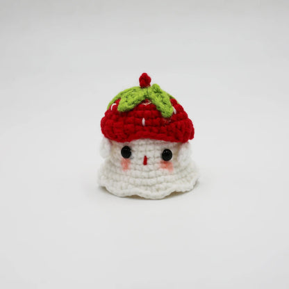 Knit Ghost Candy Keychain - Halloween - Shoe Charms & Keychains - Scribble Snacks