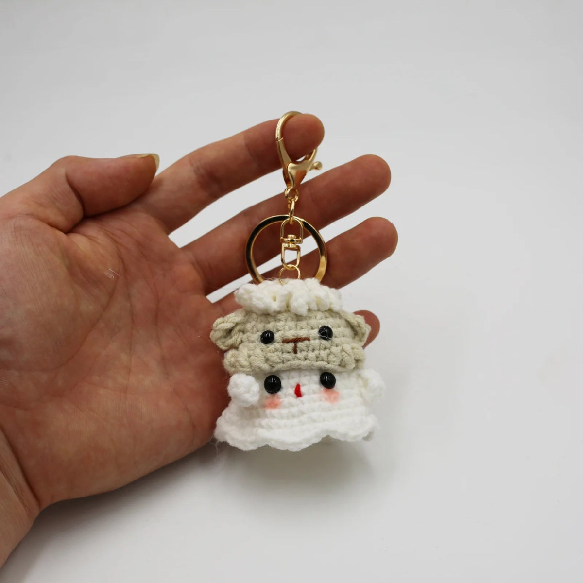 Knit Ghost Candy Keychain - Halloween - Shoe Charms & Keychains - Scribble Snacks