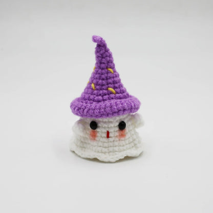 Knit Ghost Candy Keychain - Halloween - Shoe Charms & Keychains - Scribble Snacks