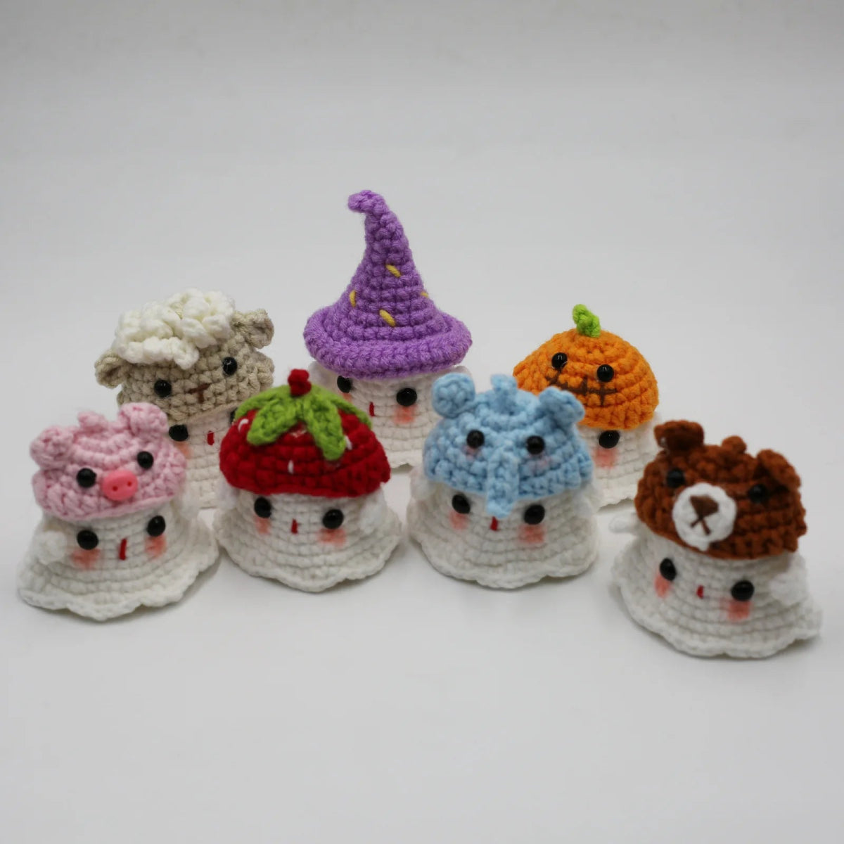 Knit Ghost Candy Keychain - Halloween - Shoe Charms & Keychains - Scribble Snacks