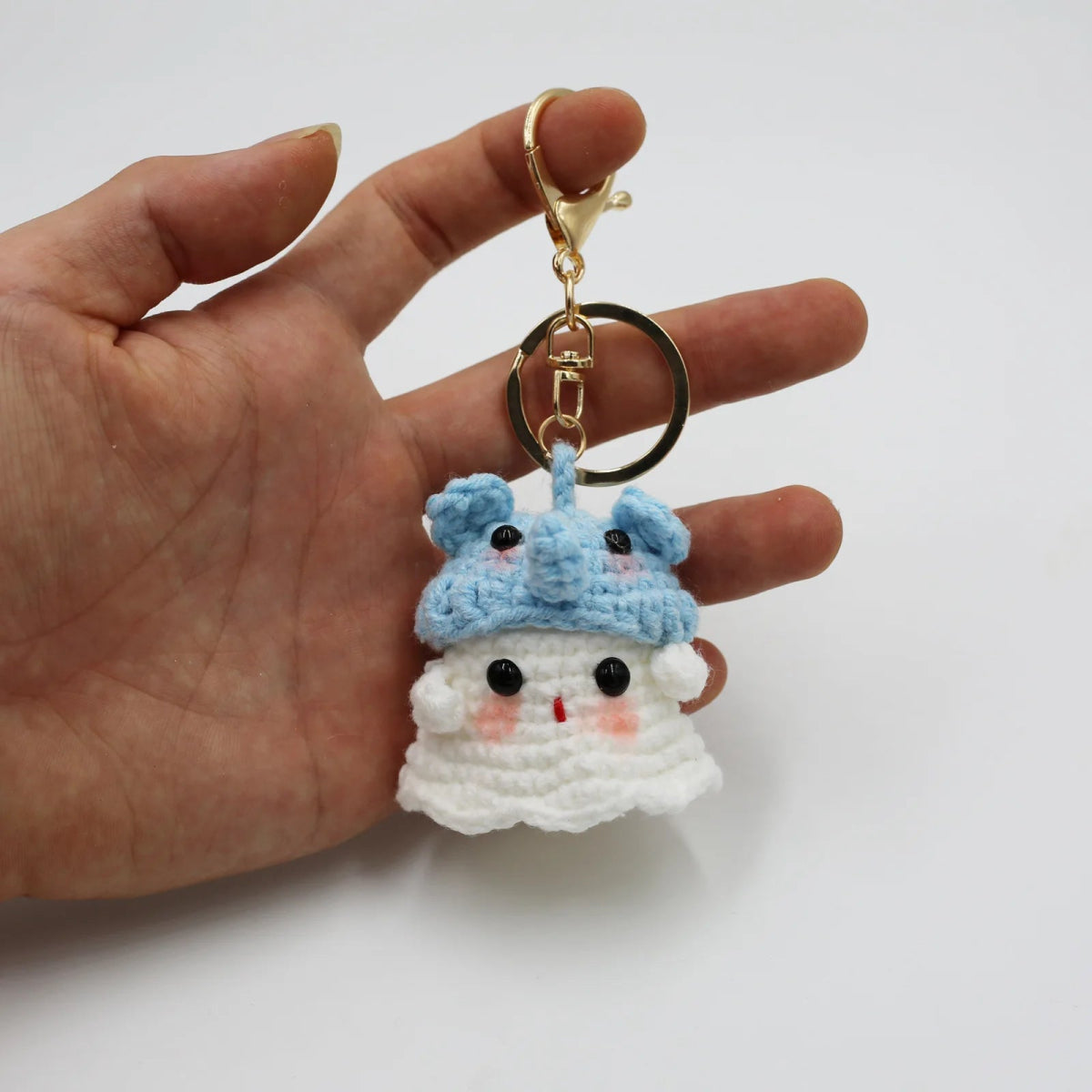 Knit Ghost Candy Keychain - Halloween - Shoe Charms & Keychains - Scribble Snacks