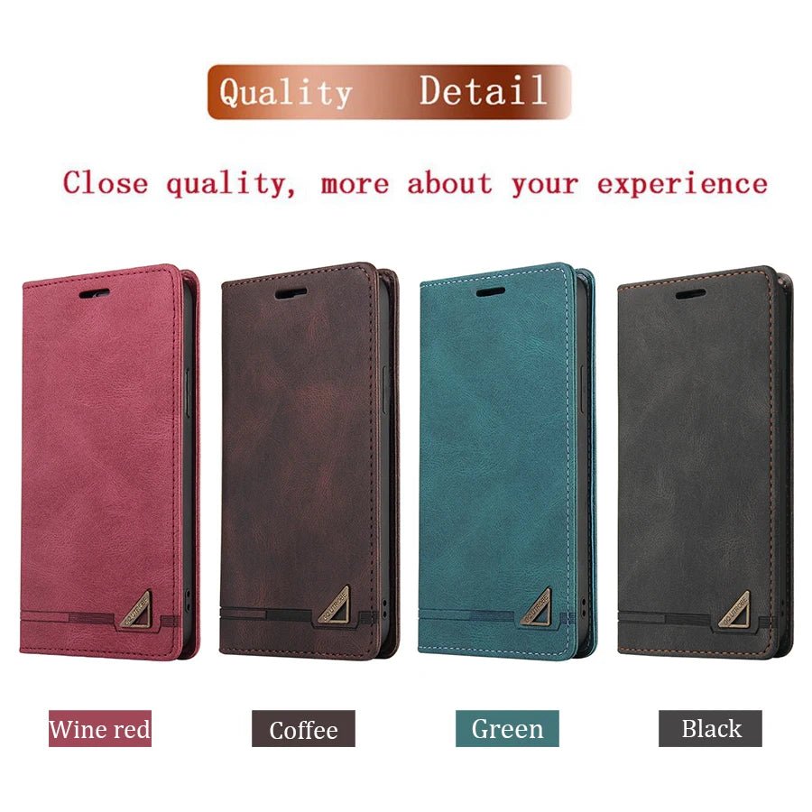 Leather Wallet Flip iPhone RFID - Block Phone Case - iPhone Cases - Scribble Snacks