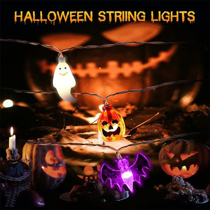 LED Halloween Pumpkin Spider Bat Skull String Light Lamp Home Garden Party Outdoor Halloween Decoration Lantern Light - 0 - Scribble Snacks