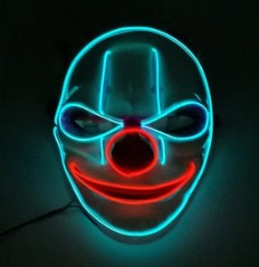 LED Mask Illuminated Glowing Joker Mask For Costume Halloween Rave Cosplay Party Xmas - 0 - Scribble Snacks