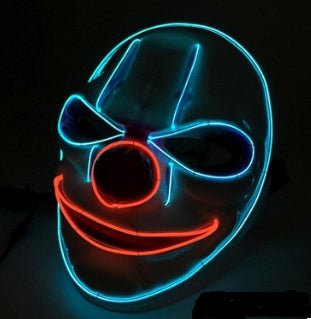 LED Mask Illuminated Glowing Joker Mask For Costume Halloween Rave Cosplay Party Xmas - 0 - Scribble Snacks