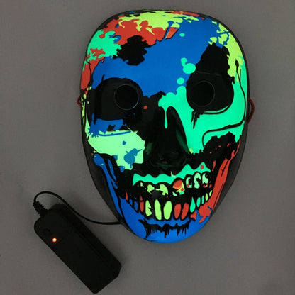 LED Mask Luminous Glowing Halloween Party Mask Neon EL Mask Halloween Cosplay Mask - 0 - Scribble Snacks