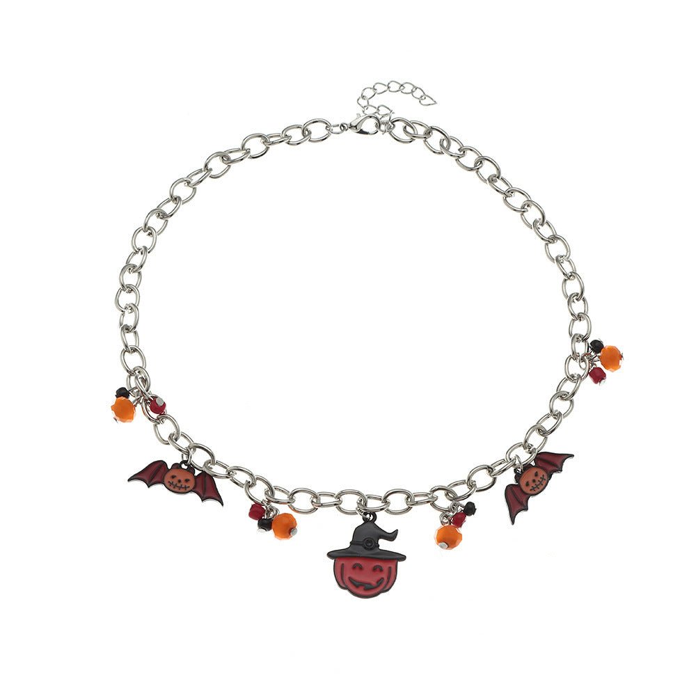 Lips Pumpkin Halloween Necklace - 0 - Scribble Snacks