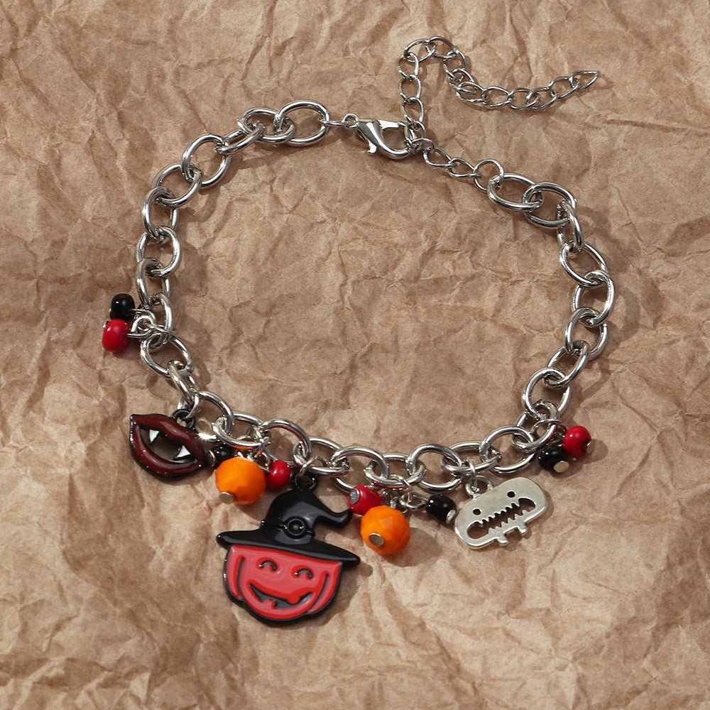 Lips Pumpkin Halloween Necklace - 0 - Scribble Snacks