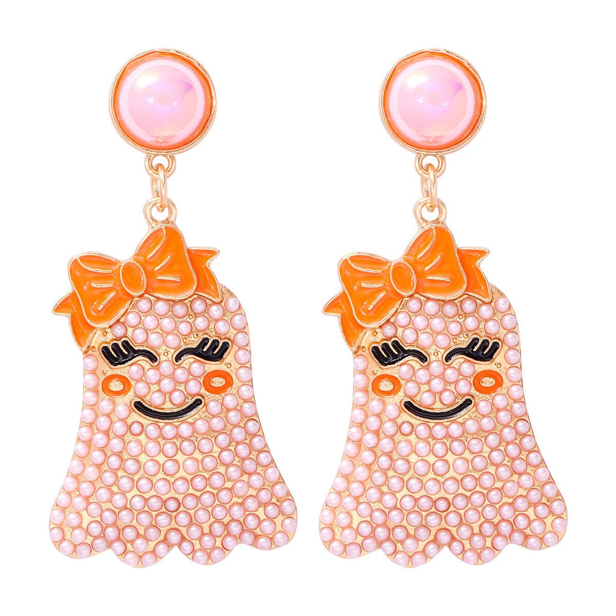 Little Ghost Pearl Personalized Earrings Halloween Ghost Festival - 0 - Scribble Snacks