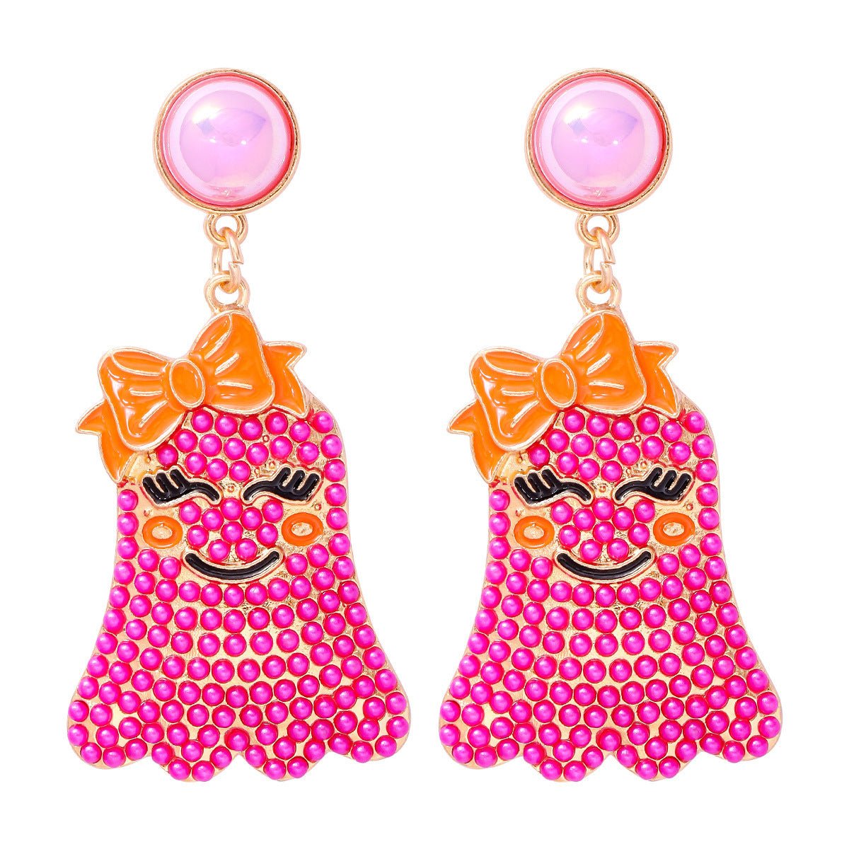 Little Ghost Pearl Personalized Earrings Halloween Ghost Festival - 0 - Scribble Snacks