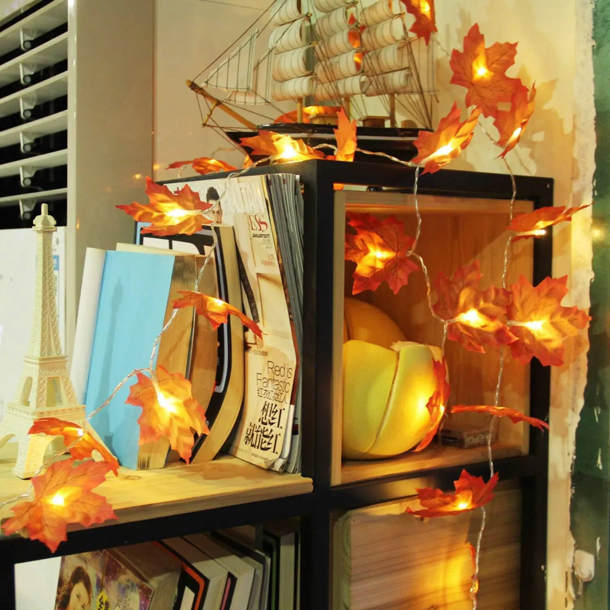 Maple Leaf LED Garland Lights - Halloween - Lanterns & Candle Holders - Scribble Snacks