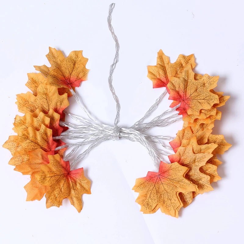 Maple Leaf LED Garland Lights - Halloween - Lanterns & Candle Holders - Scribble Snacks