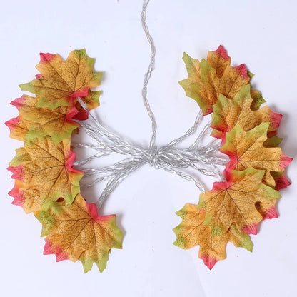 Maple Leaf LED Garland Lights - Halloween - Lanterns & Candle Holders - Scribble Snacks