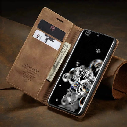 Matte Leather Flip Samsung Wallet Case - Android Cases - Scribble Snacks