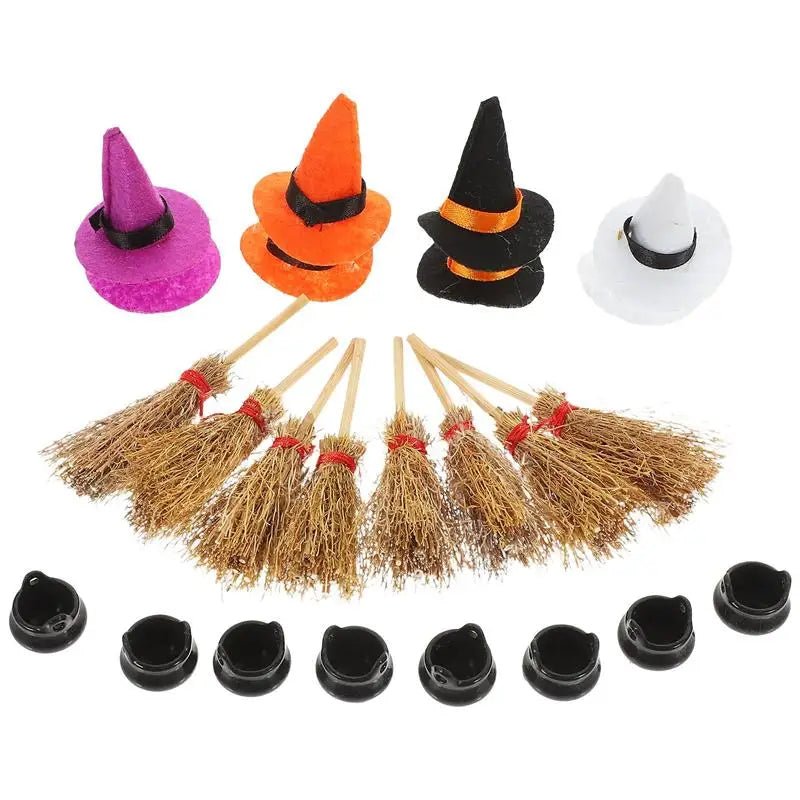 Mini Witch Hat Cauldron Set - Halloween - Clothing Accessories (Necklaces, Vampire Teeth, Pins, Headwear) - Scribble Snacks