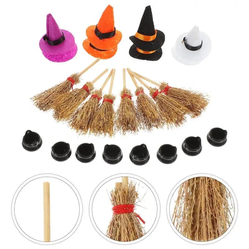 Mini Witch Hat Cauldron Set - Halloween - Clothing Accessories (Necklaces, Vampire Teeth, Pins, Headwear) - Scribble Snacks