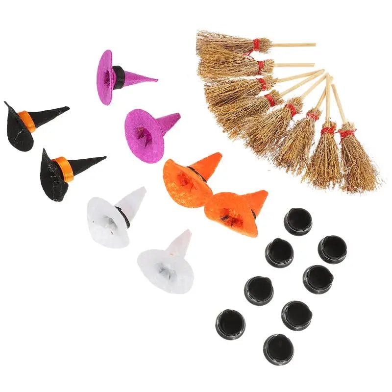 Mini Witch Hat Cauldron Set - Halloween - Clothing Accessories (Necklaces, Vampire Teeth, Pins, Headwear) - Scribble Snacks