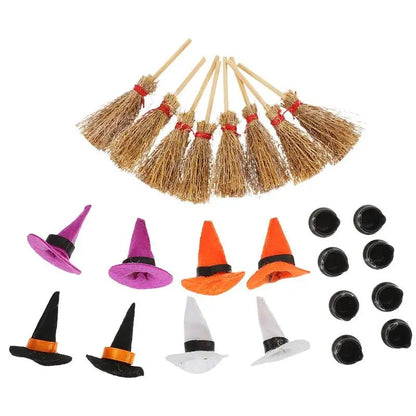 Mini Witch Hat Cauldron Set - Halloween - Clothing Accessories (Necklaces, Vampire Teeth, Pins, Headwear) - Scribble Snacks