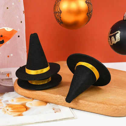 Mini Witch Hats Wine Decor - Halloween - Clothing Accessories (Necklaces, Vampire Teeth, Pins, Headwear) - Scribble Snacks