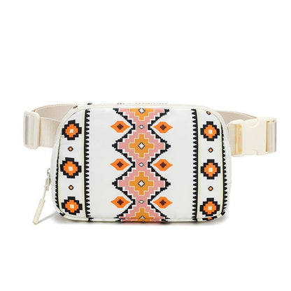 New Bohemian Print Waist Bag With Adjustable Shoulder Strap Fashion Casual Outdoor Running Crossbody Bag For Women - 4 - Scribble Snacks