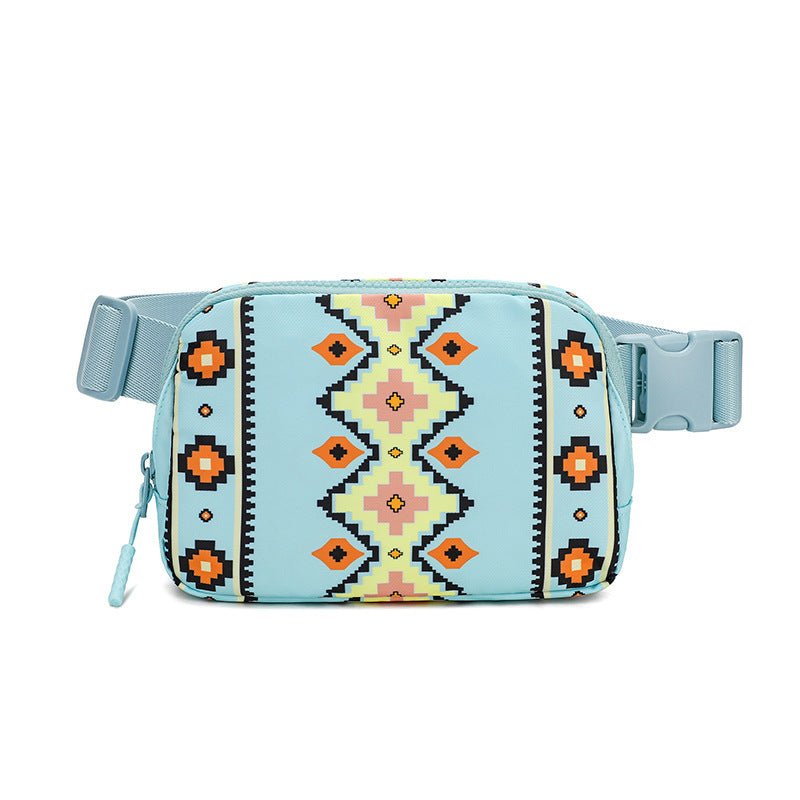 New Bohemian Print Waist Bag With Adjustable Shoulder Strap Fashion Casual Outdoor Running Crossbody Bag For Women - 4 - Scribble Snacks