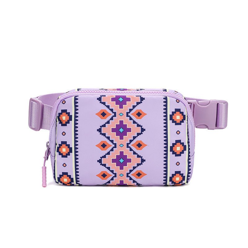 New Bohemian Print Waist Bag With Adjustable Shoulder Strap Fashion Casual Outdoor Running Crossbody Bag For Women - 4 - Scribble Snacks