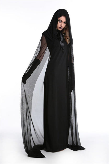 New Cosplay Halloween Women Death Hell Witch Devil Vampire Uniform Black Long Dress Party Cosplay Day Of The Dead Opera Costume - 0 - Scribble Snacks