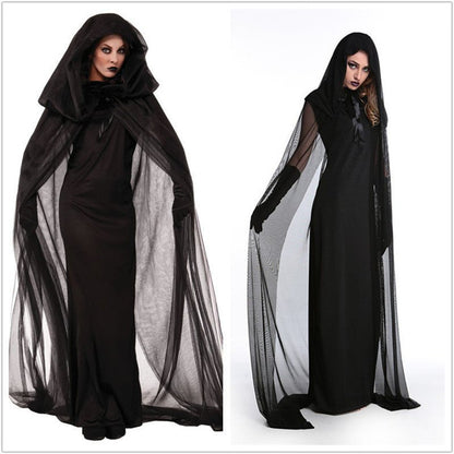 New Cosplay Halloween Women Death Hell Witch Devil Vampire Uniform Black Long Dress Party Cosplay Day Of The Dead Opera Costume - 0 - Scribble Snacks