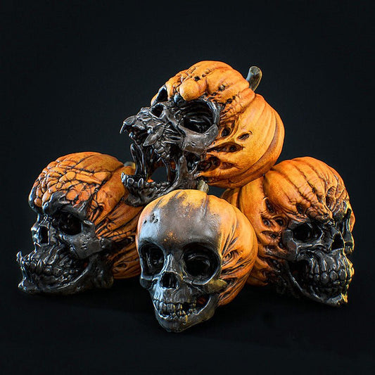 New Evil Pumpkin Skull Halloween Resin Ornament - 0 - Scribble Snacks