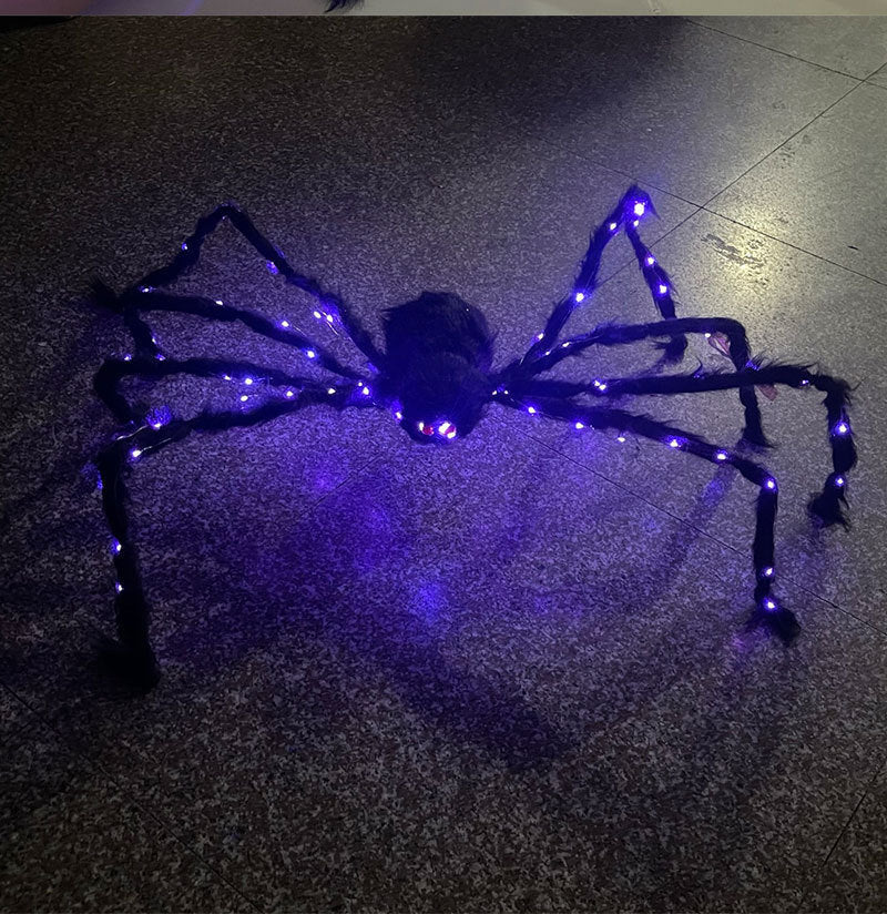 New Halloween Glowing Plush Spider Decoration Prop - 0 - Scribble Snacks