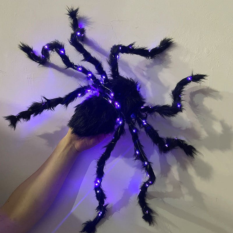 New Halloween Glowing Plush Spider Decoration Prop - 0 - Scribble Snacks