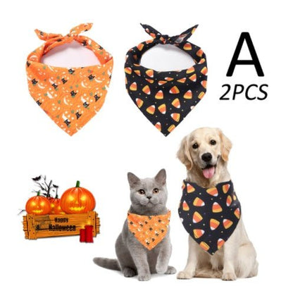 New Halloween Pet Drool Dog Triangle Scarf - 0 - Scribble Snacks