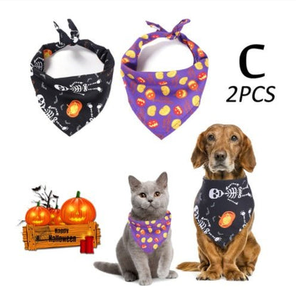 New Halloween Pet Drool Dog Triangle Scarf - 0 - Scribble Snacks