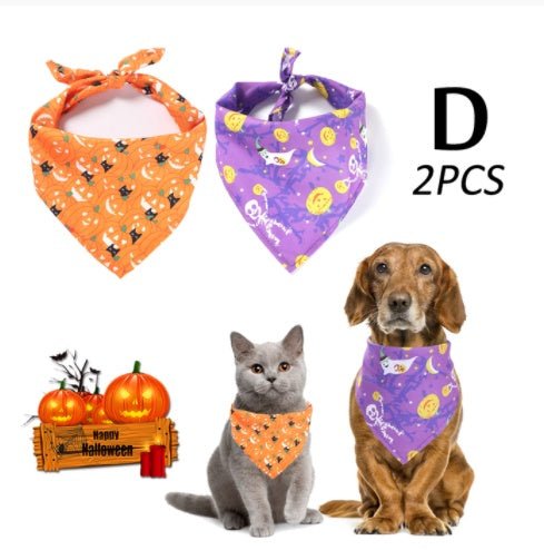 New Halloween Pet Drool Dog Triangle Scarf - 0 - Scribble Snacks