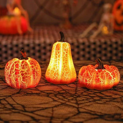 New Halloween Pumpkin Lantern Simulation Pumpkin LED Candle Lamp Resin Luminous Pumpkin - 0 - Scribble Snacks