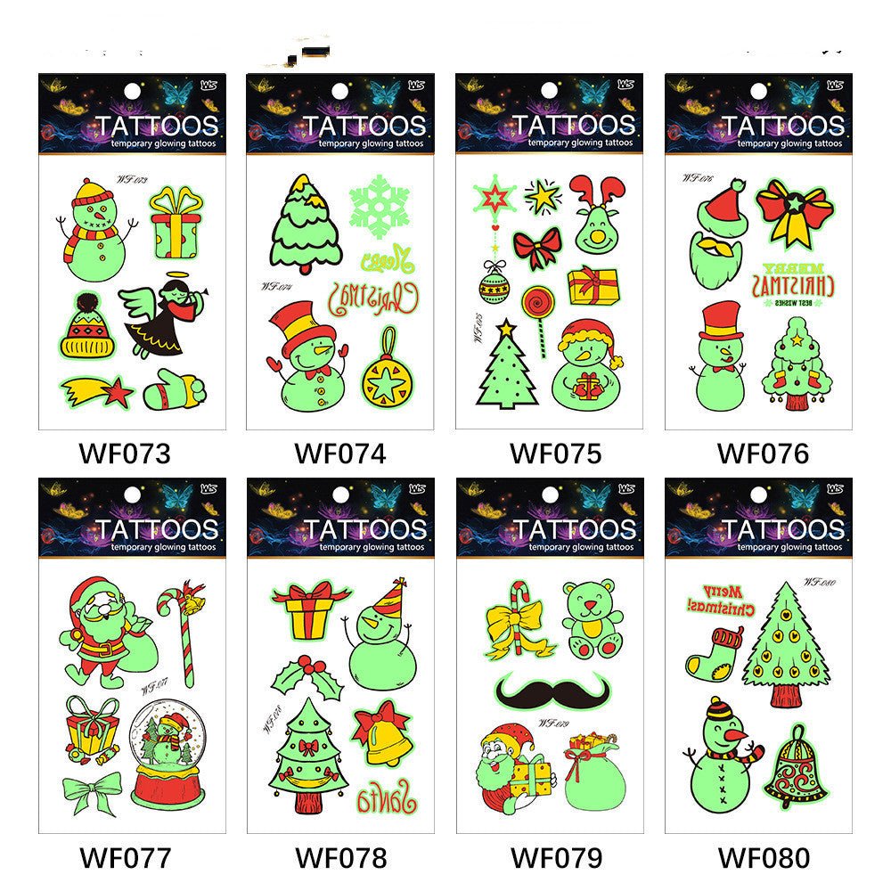 New Set Cartoon Halloween Funny Fluorescent Luminous Tattoo Stickers - 0 - Scribble Snacks