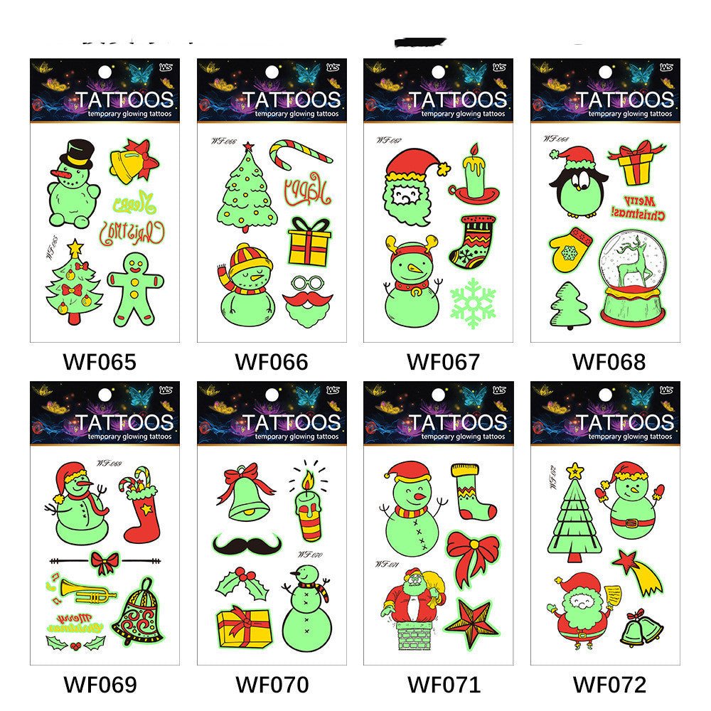 New Set Cartoon Halloween Funny Fluorescent Luminous Tattoo Stickers - 0 - Scribble Snacks