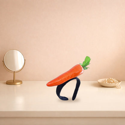 Carrot headband on a peach dressing table