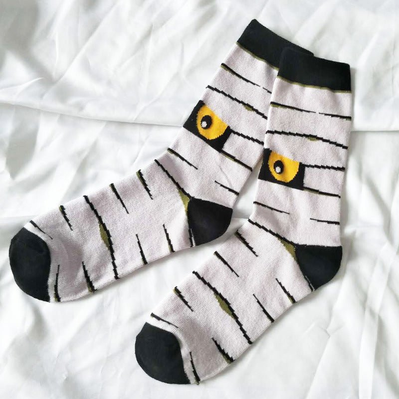 Personality Halloween Pumpkin Socks Fashion Funny Cute Happy Cartoon Male Sock Autumn Comfortable Stitching Pattern Cotton Socks - 0 - Scribble Snacks