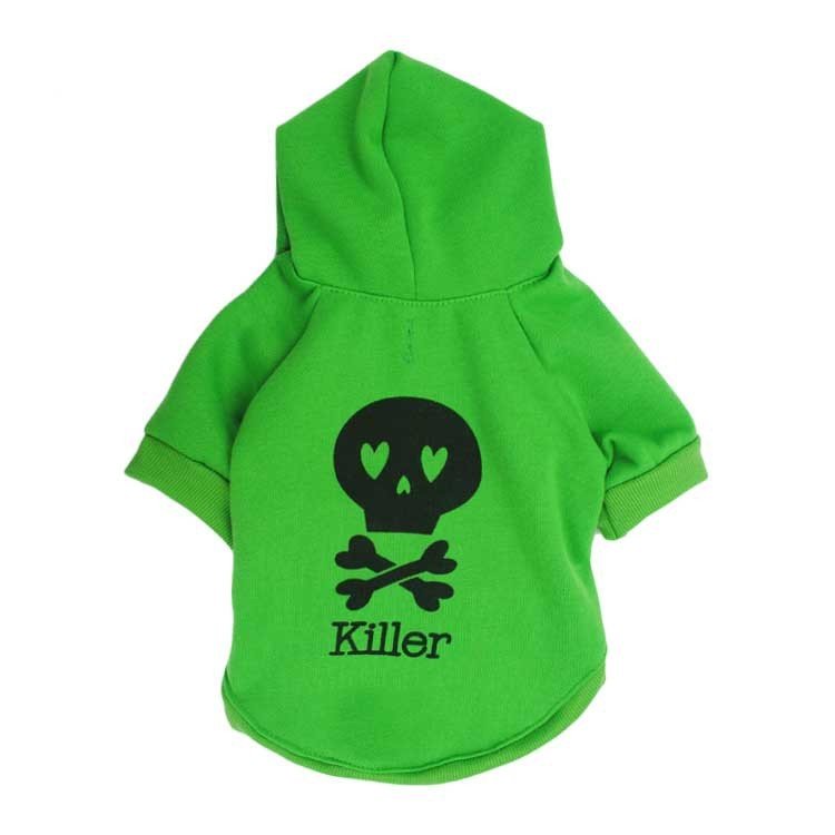 Pet Clothes Dog Costume Halloween Fleece Black Skull Pet Hooded T-shirt - 0 - Scribble Snacks