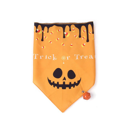 Pet Dog And Cat Halloween Print Triangle Saliva Towel - 0 - Scribble Snacks