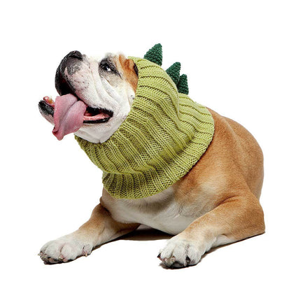 Pet Dog Dinosaur Warm Windproof Halloween Knitted Hat Head Cover - 0 - Scribble Snacks