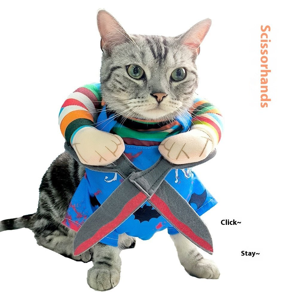 Pet Halloween Costume Cat Funny Outfit With Adjustable Straps Scissor - Shaped Suit Cosplay Halloween Christmas Clothes For Dogs - 0 - Scribble Snacks