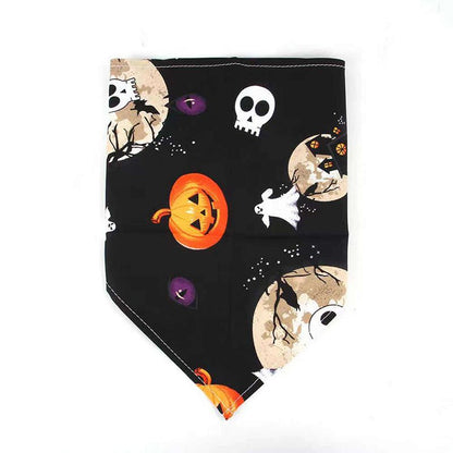 Pet Halloween Dog Saliva Scarf Bib Decoration Dog Collar Cat Skull Triangle Scarf - 0 - Scribble Snacks