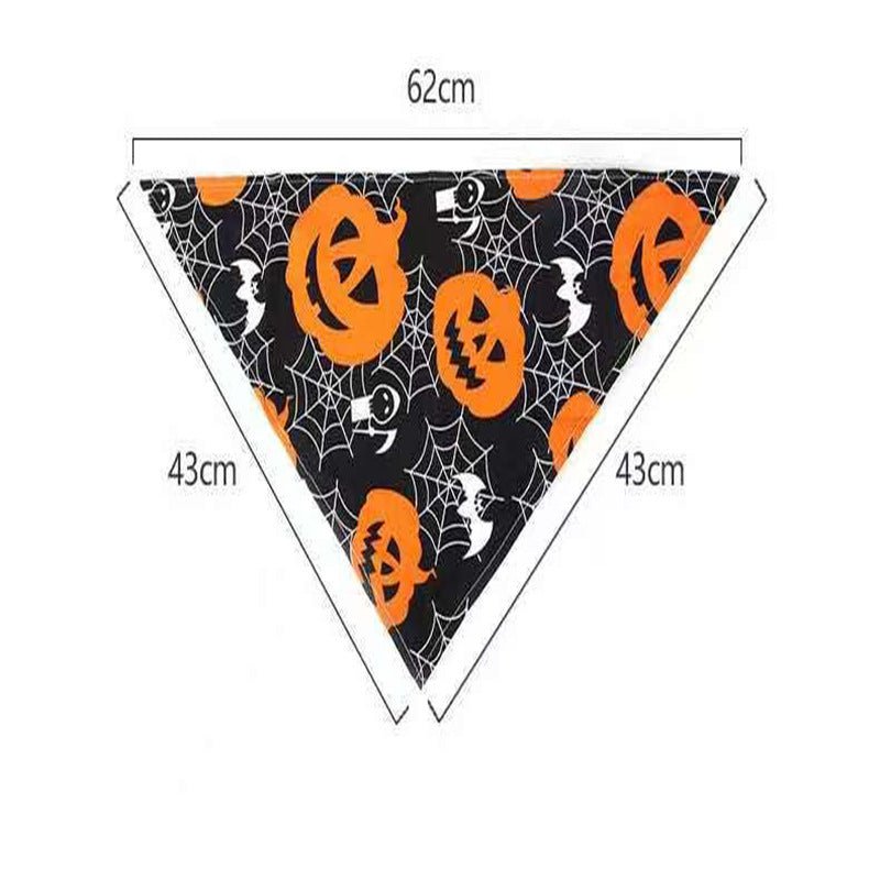 Pet Halloween Dog Saliva Scarf Bib Decoration Dog Collar Cat Skull Triangle Scarf - 0 - Scribble Snacks