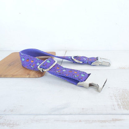 Pet Purple Halloween Print Dog Collar - 0 - Scribble Snacks