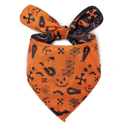 Pet Triangle Halloween Dog Saliva Towel Double Layer - 0 - Scribble Snacks