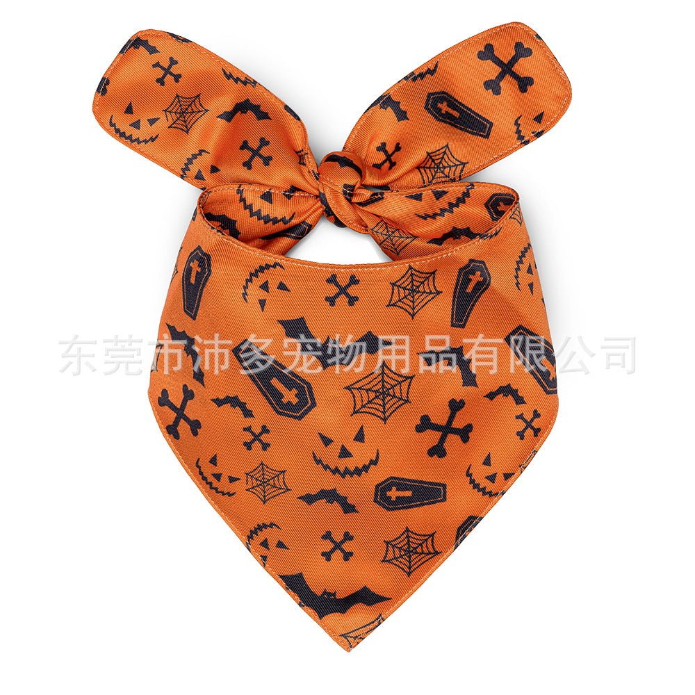 Pet Triangle Halloween Dog Saliva Towel Double Layer - 0 - Scribble Snacks